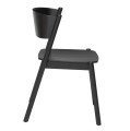 Krzesła dębowe do jadalni Oblique czarne, 2 szt - Hubsch