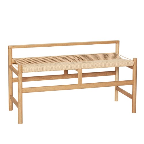 Drewniana ławka z plecionką Heritage - Hubsch