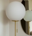 Lampa podłogowa marmurowa ze szklaną kulą Torrano, brązowa - Globen Lighting