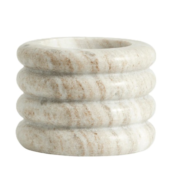 Świecznik z marmuru do świec walec Otok, beżowy - Nordal