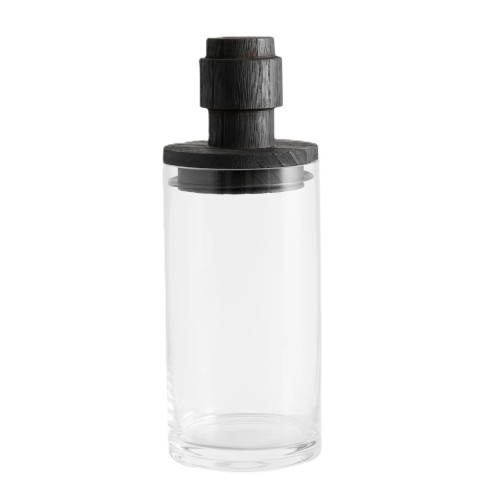 Szklany pojemnik kuchenny Salvie Black 900 ml, szkło i drewno - Nordal