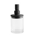 Szklany pojemnik kuchenny Salvie Black 850 ml, szkło i drewno - Nordal