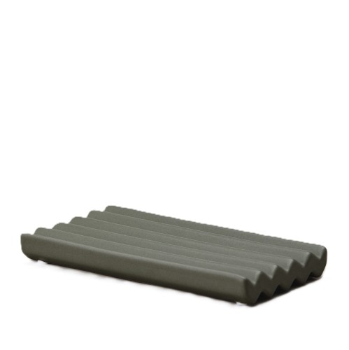 Ceramiczna mydelniczka z rowkami Amalie Rosalie 8 x 15 cm, zielona - Nordal