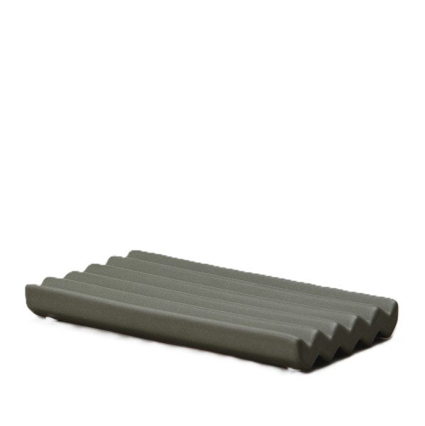 Ceramiczna mydelniczka z rowkami Amalie Rosalie 8 x 15 cm, zielona - Nordal