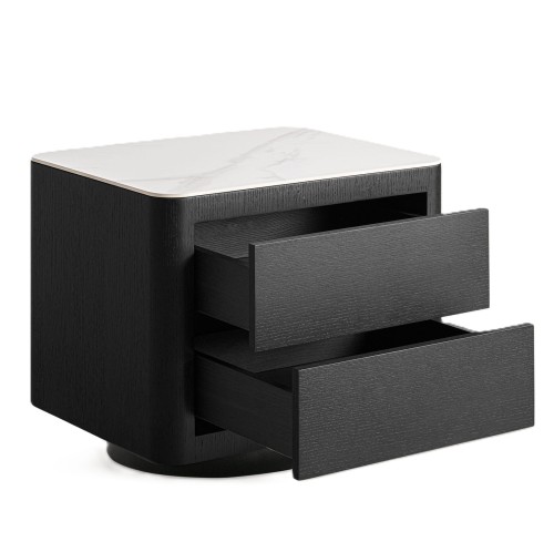 Stolik nocny z szufladami Wholen, czarny - Vical