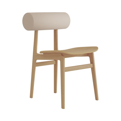 Designerskie krzesło dębowe ze skórzanym oparciem Totem Natural - NORR11