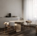 Designerskie krzesło dębowe tapicerowane boucle Totem Natural Grain - NORR11