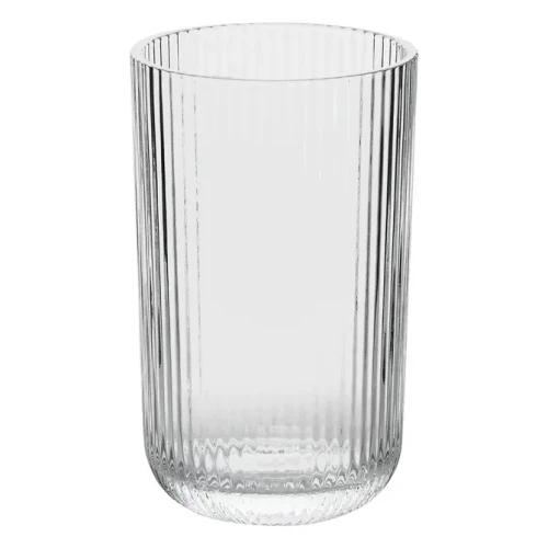 Wysoka szklanka z ryflowanego szkła Ema 430 ml, bezbarwna - Atmosphera