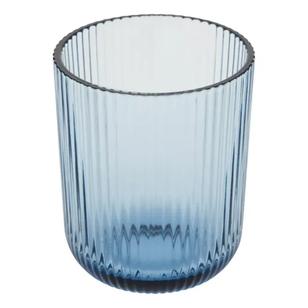 Szklanka z ryflowanego szkła Ema 250 ml, niebieska, 6 szt - Atmosphera