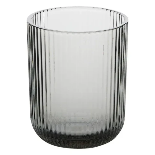 Szklanka z ryflowanego szkła Ema 250 ml, szara - Atmosphera