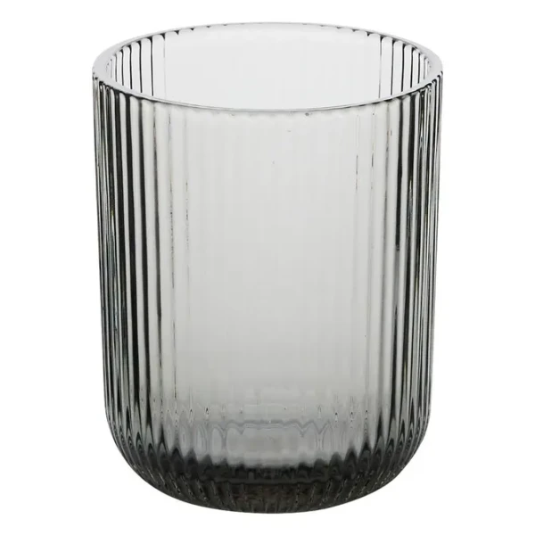 Szklanka z ryflowanego szkła Ema 250 ml, szara, 6 szt - Atmosphera