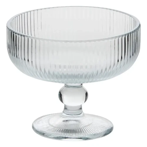 Pucharki do deserów z ryflowanego szkła Ema 340 ml, bezbarwne, 6 szt - Atmosphera