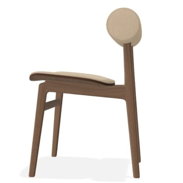 Designerskie krzesło dębowe tapicerowane boucle Totem Light Smoked Grain - NORR11