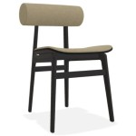 Krzesło drewniane tapicerowane Totem Barnum boucle Black - NORR11