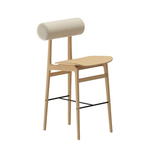 Hoker drewniany z oparciem boucle Totem Natural Barnum - NORR11