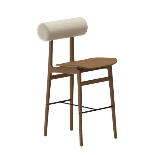 Hoker drewniany z oparciem boucle Totem Light Smoked Barnum – NORR11