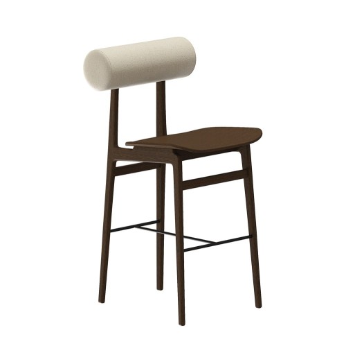 Hoker drewniany z oparciem boucle Totem Dark Smoked Barnum – NORR11