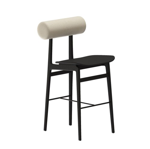 Hoker drewniany z oparciem boucle Totem Black Barnum – NORR11