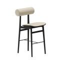 Hoker drewniany tapicerowany Totem Barnum boucle Black - NORR11