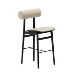 Hoker drewniany tapicerowany Totem Barnum boucle Black - NORR11