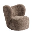 Ekskluzywny fotel obrotowy do salonu Little Big Sheepskin skóra wełna owcza - NORR11