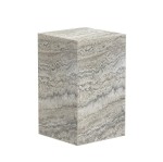 Stolik pomocniczy z trawertynu Cubism Silver - NORR11