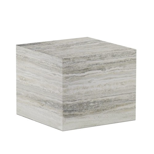Stolik kawowy z trawertynu Cubism Silver 45x45 - NORR11