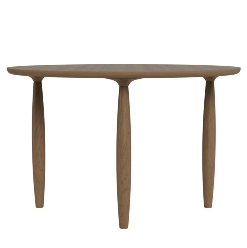 Okrągły stół z drewnianymi nogami Oku Ø 120, Light Smoked - NORR11