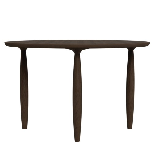 Okrągły stół z drewnianymi nogami Oku Ø 120, Dark Smoked - NORR11