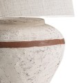 Duża lampa stołowa z terakoty z dekoracyjnym pasem 84cm - Vical