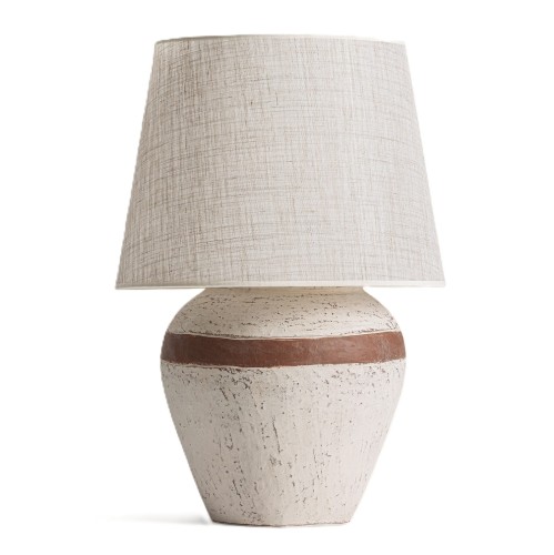 Lampa stołowa duża z terakoty z dekoracyjnym pasem 73cm - Vical