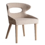 Krzesło drewniane z tapicerowanym siedziskiem Trebas - Vical