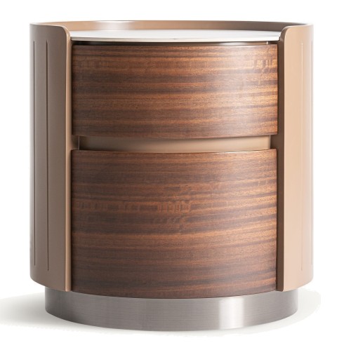 Okrągła szafka nocna z szufladami Giswil - Vical