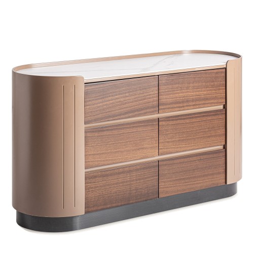 Komoda z szufladami i zaokrąglonymi bokami Giswil - Vical