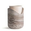Wazon dekoracyjny z trawertynu i stali Daye Ø11 - Vical