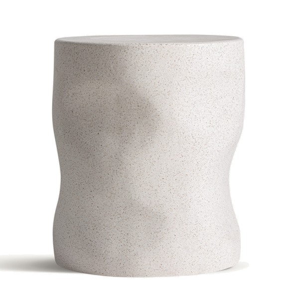 Mały stolik lastryko o organicznej formie Derath, biały off-white - Vical