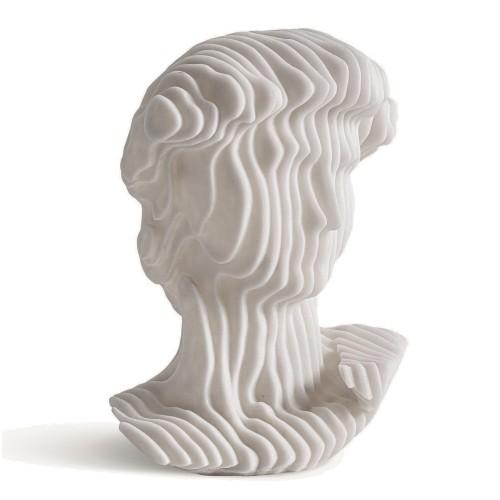 Rzeźba twarz z białej żywicy Maya, 57 cm - Vical