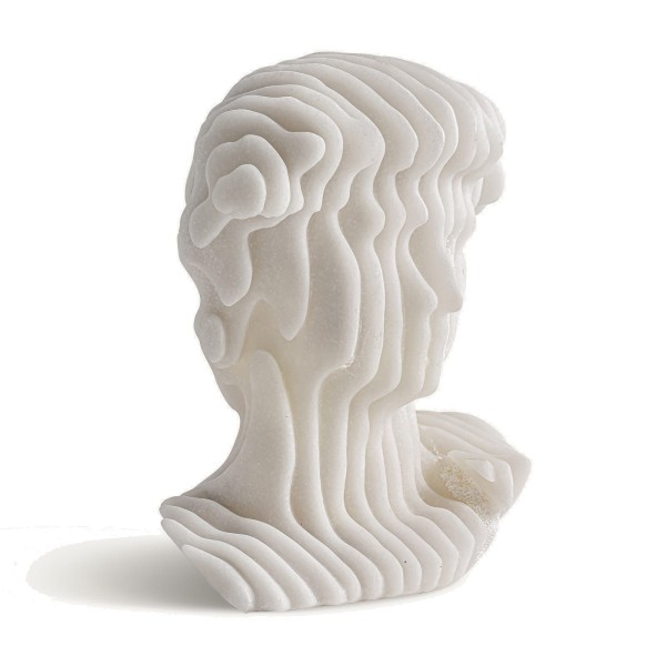 Rzeźba twarz z białej żywicy Nicole, 30 cm - Vical