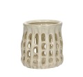 Beżowy świecznik z kamionki Nerida 11 - Pomax