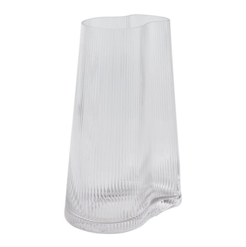 Wazon z ryflowanego szkła dmuchanego Ripe 26 cm - Muubs