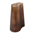 Wazon z ryflowanego szkła dmuchanego Ripe Smoked brąz 26 cm - Muubs