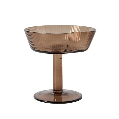 Kieliszki do koktajli, deserów i szampana Ripe Smoked Brown z ryflowanego szkła, 4 szt - Muubs