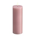 Świeca na baterie z ruchomym płomieniem, walec Led, 7,8x20, Rose Powder - Uyuni