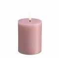 Świeca na baterie z ruchomym płomieniem, walec Led, 7,8x10, Rose Powder - Uyuni