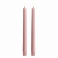 Świeca stożkowa 25 Led na baterie z ruchomym płomieniem, Rose Powder, 2pak - Uyuni