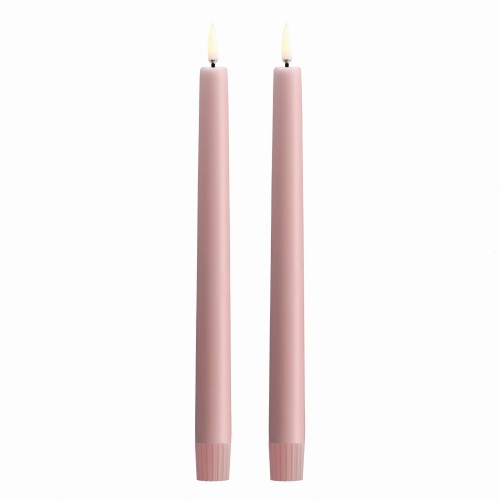 Świeca stożkowa 25 Led na baterie z ruchomym płomieniem, Rose Powder, 2pak - Uyuni