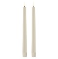 Świeca stożkowa 25 Led na baterie z ruchomym płomieniem, Oyster Grey, 2pak - Uyuni