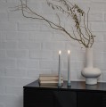 Świeca stożkowa 25 Led na baterie z ruchomym płomieniem, Oyster Grey, 2pak - Uyuni