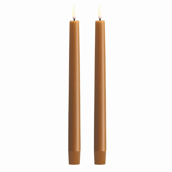 Świeca stożkowa 25 Led na baterie z ruchomym płomieniem, Wild Honey, 2pak - Uyuni