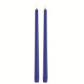 Długie świece stożkowe 32 na baterie z ruchomym płomieniem LED, Royal Blue, 2 pak - Uyuni